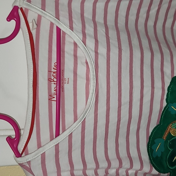 Mini Boden girls top size 11-12  tree bunny striped pullover cute embroidery - Picture 3 of 6